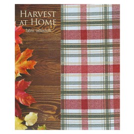Newbridge Country Rustic Harvest Plaid Autumn and Thanksgiving Fabric Tablecloth, Fall Spice and Green Cottage Plaid, Soil Resistant, No Iron Easy Care Tablecloth, 60 Inch x 84 Inch Oblong/Rectangle