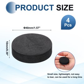 MECCANIXITY 4 Pcs Single Sided Speaker Isolation Feet Pads, 40mmx10mm Non Slip Foam Shock Absorption Base Pad Amplifier Stand Feet Mat for Speaker HiFi Home Theater Sound System, Black