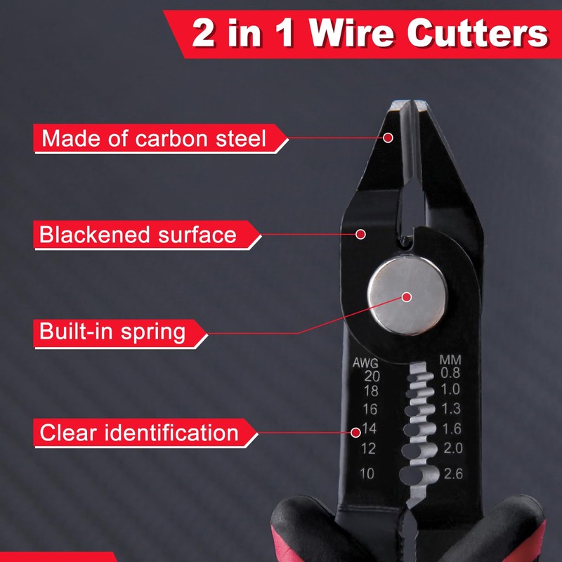 LEONTOOL Wire Stripper, Flash Cutter, Electrician Nipper, Diagonal Pliers, Hobby