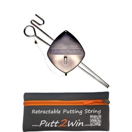 Putt2Win Putting String Guide Line 20ft Automatic Retractable White Line Golf Training Aid - Pro Golf Alignment Set a Great Gift for Any Golfer