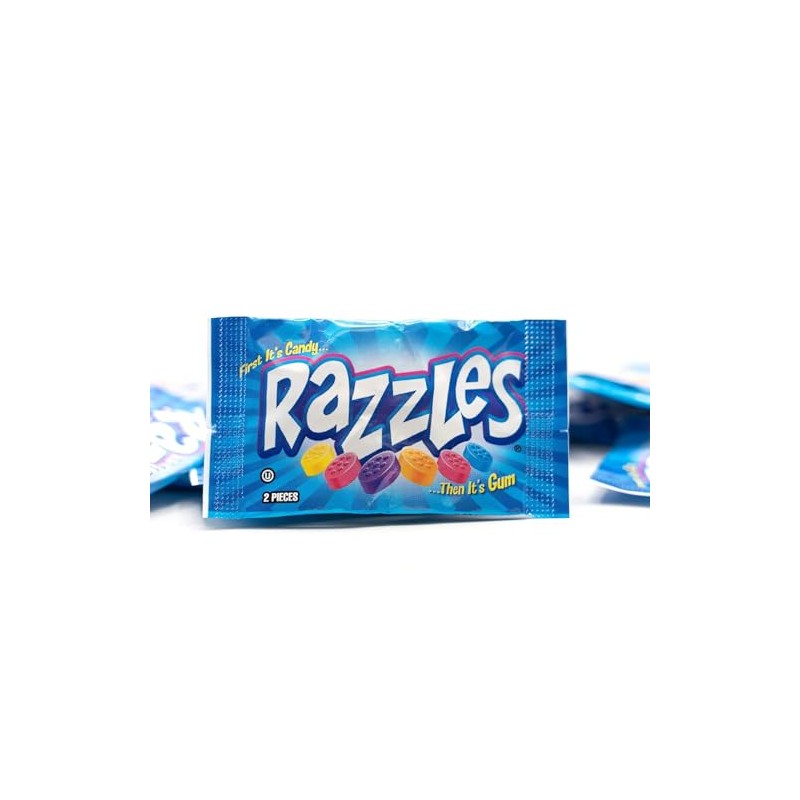 Razzles Candy Then Gum 1 lb - Tasty 2-piece Individually