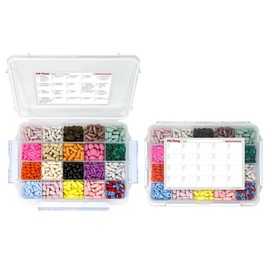 20 Compartment Large Pill Case with Airtight Seal - Silicone Gasket Waterproof Med Box with Medication Map (20 Compartment, 2 Pack)