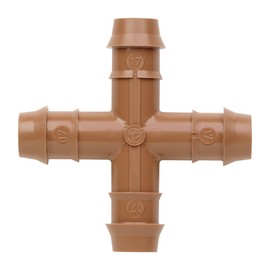 Netafim 17mm Techline Insert Cross - Drip Irrigation Barbed Cross Connector (50 PCS) | Compatible with 1/2" Drip Line Tubing | Easy Install | Precision Garden Watering (32500-006340)