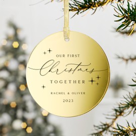 JINMURY 25 Pcs Gold Acrylic Ornament Blanks 3 Inch Acrylic Circles Blank Acrylic Ornaments with Hole, Gold Acrylic Round Ornaments for Crafts, Gift Tag, Keepsakes, DIY Christmas Ornaments