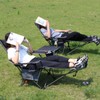 POEPORE 2-Pack Reclining Camping Chair with Removable Footrest Lounge Chair