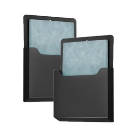 Magnetic File Holder, Magnetic Pen Holder, with Strong Magnet, Magnetic Paper Holder, Document Holder, Office Supplies, Storage, A4 Papers, Letter Holder (Black, Pack of 2)