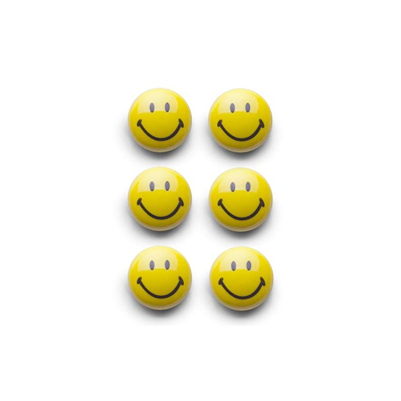 Zeller Magnet-Set Smiley 6 pcs, Metal Multi-Colour, 3 x 3