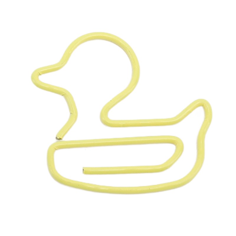 100pcs Paper Clips Cute Duck Shaped Decorative Metal Paperclips with