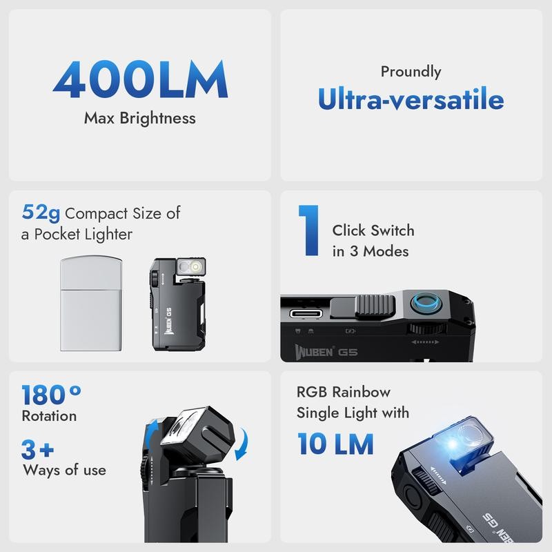 【ToolLite】WUBEN G5 Keychain Flashlight – Ultra Compact, 52g, USB-C Rechargeable,