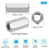 PATIKIL M12x1.75mm Stainless Steel Hex Coupling Nuts,12pcs 40mm(1.58") Long Coarse