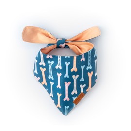 Paws Boutique Premium Dog Bandana/Scarf | Design: Barking for Bones | Reversible Dual Layered/Sided | Small, Medium & Large Pets | Unique Style | Accessories for Puppies & Dogs (S)