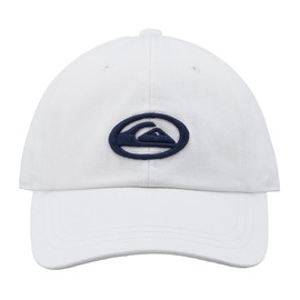 Quiksilver QCP241001 Men's Cap with Thick Embroidery with SATURN Logo, 6 Panel, white