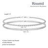 Risamil Mens Bracelet, Silver Bracelet for Men Double Layer Cuban