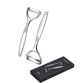 2Pcs peelers set, Vegetable peelers,Stainless Potato Peelers For Kitchen Use,Fruits Peeler,Pare Apples, Premium Metal Zinc Alloy ludingHandle Sharp Blade With Straight Blade And Serrated Blade