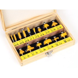 Yonico 17150q 15 Bit Router Bit Set 1/4-Inch Shank