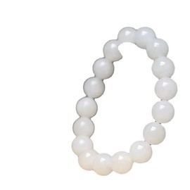 Imitation Mutton-Fat White Jade Bracelet, Fashionable and Simple, Unisex (L)