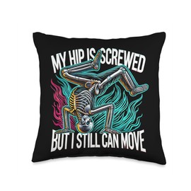 Funny Total Hip Replacement Get Well Gift Surgery Patient Throw Pillow