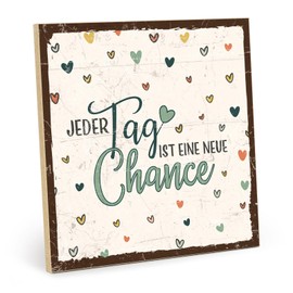 TypeStoff HS-01241 Wooden Sign with Saying - Chance - Vintage Look with Quote as a Gift and Decoration on the Theme of Goal and Motivation