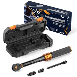 ss shovan Torque Wrench 1/4 Inch 3-25 Nm, 72 Teeth Ratchet, Torque Wrench Set for Bicycle, Motorcycle Spark Plug Change, Includes 1/4 Inch to 3/8 Inch Adapter, Universal Joint, 100 mm Extension