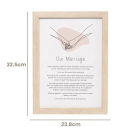 Splosh Our Marriage Gift of Words Sentimental Frame. Picture Frame Gifts for Bride & Groom. Aesthetic Room Decor. Minimalist Bedroom Accessories, Bathroom Decor, Living Room Accessories & Wall Decor.…