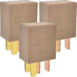3-Pack 95220-2S000 Relay - 35A 12VDC 4-Pin SPST Automotive Relay - Compatible with Select Hyundai/Kia Vehicles - Fixes P0697 & Cooling Fan Failures (Replaces Denso 25510-2S000)