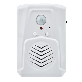 Motion Sensor Audio Player Alarm for Home Security Infrared Detection White