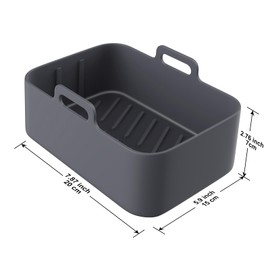 Wanocean 2 Stück Silikon Airfryer Silikonform, Backform Für Heißluftfritteuse,Wiederverwendbarer Backpapier Zuschnitte Airfryer Silikonbackformen Air Fryer Accessories Silikoneinsatz Zubehör