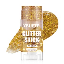 YBUETE Gold Face and Body Glitter Stick for Sparkling Makeup, Hair Glitter Accessories for Women, Highlighting Stick for Fairy Dust Makeup, Cheerful Face Glitter for Festive Parties and Carnivals