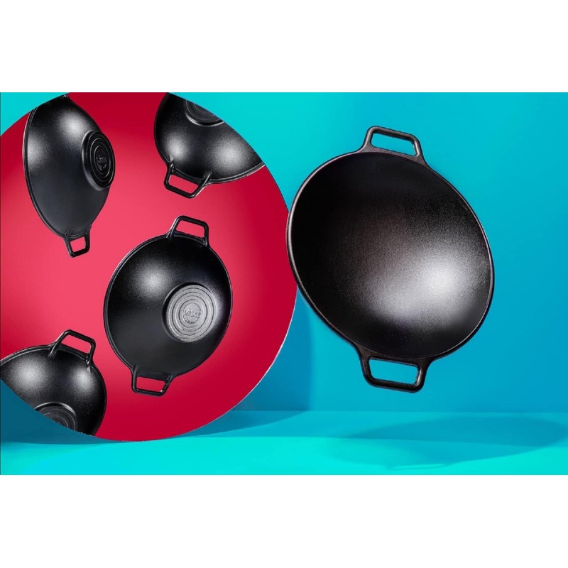 Lodge BOLD 14 Inch Seasoned Cast Iron Wok; Design-Forward Cookware