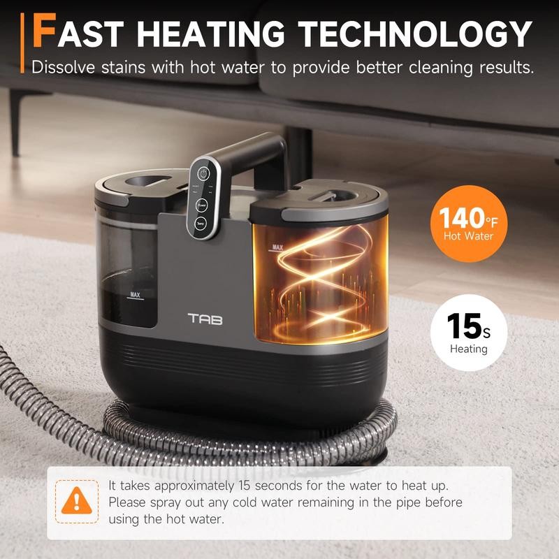 TAB Carpet Cleaner Machine, FastHeating Portable Upholstery Spot Cleaner Shampooer
