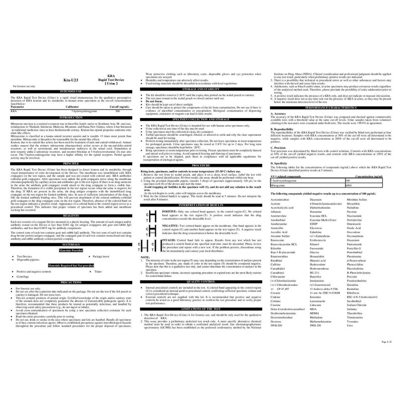 12 Panel Now (2 Tests Included) Kratom Cartridge Urine Drug