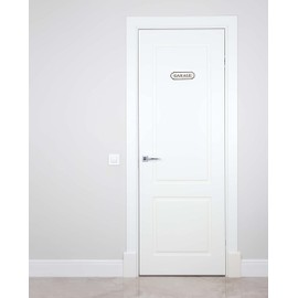 AuldHome Cast Iron Garage/Utility Signs (Set of 2); Black and White Rustic Room Signs