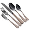 Onlycooker 20-Piece Black Silverware Set 18/0 Stainless Steel Flatware Brown