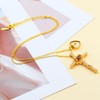 Oneress Trendy Faith Cross Necklace - Gold Heart Shape Pendant
