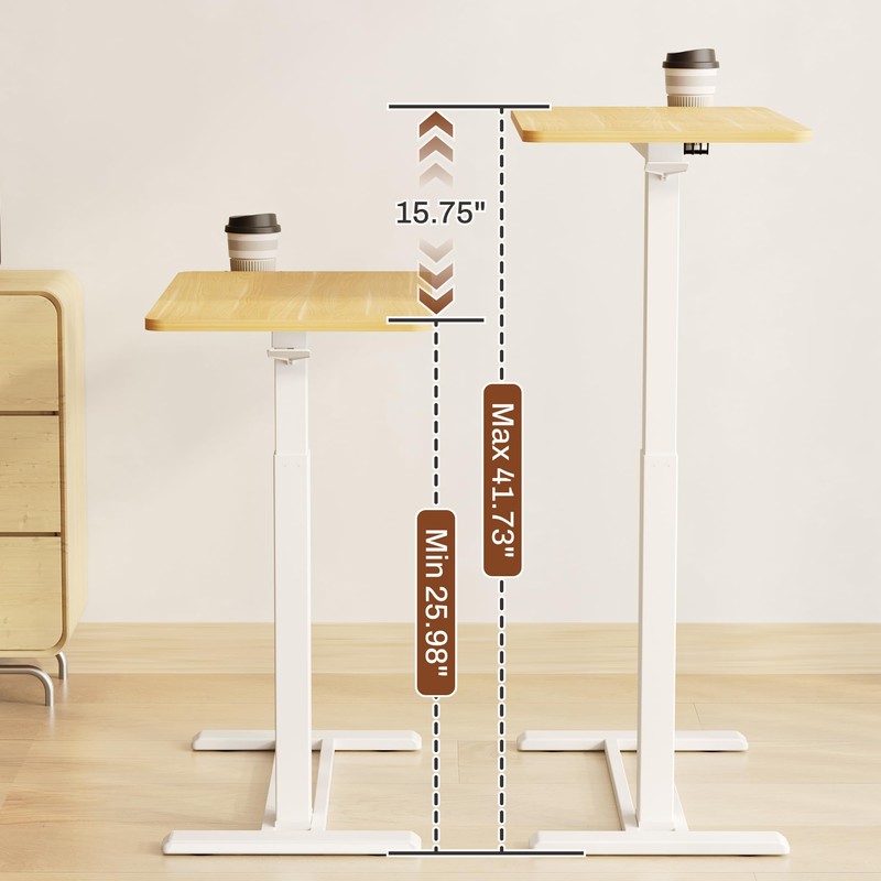 FLEXISPOT Mobile Standing Desk with Wheels Pneumatic Laptop Desk Rolling