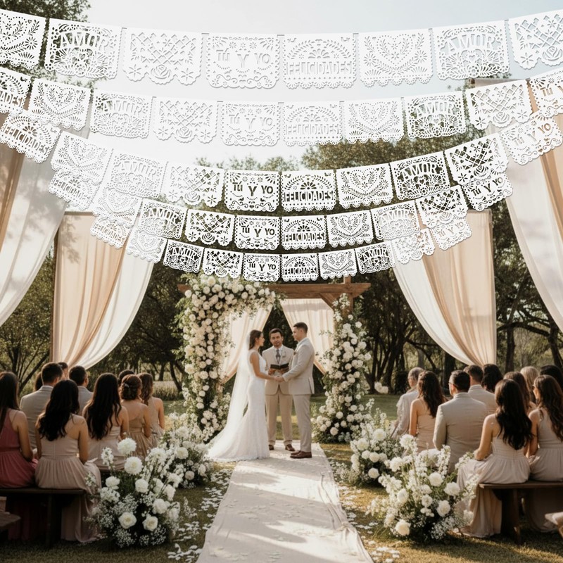 Fullhawl 6 Pack 120 ft White Cielito Lindo Party Decoration