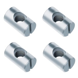 TERF® M10 X 28mm Cross Dowel Barrel Nuts M10 (10mm) X 28mm Furniture Barrel Nut Slotted Drive Dowels Bolts Nuts For Furniture Bed Cot Chairs Crib and Multi Purpose Use - Pack of 4
