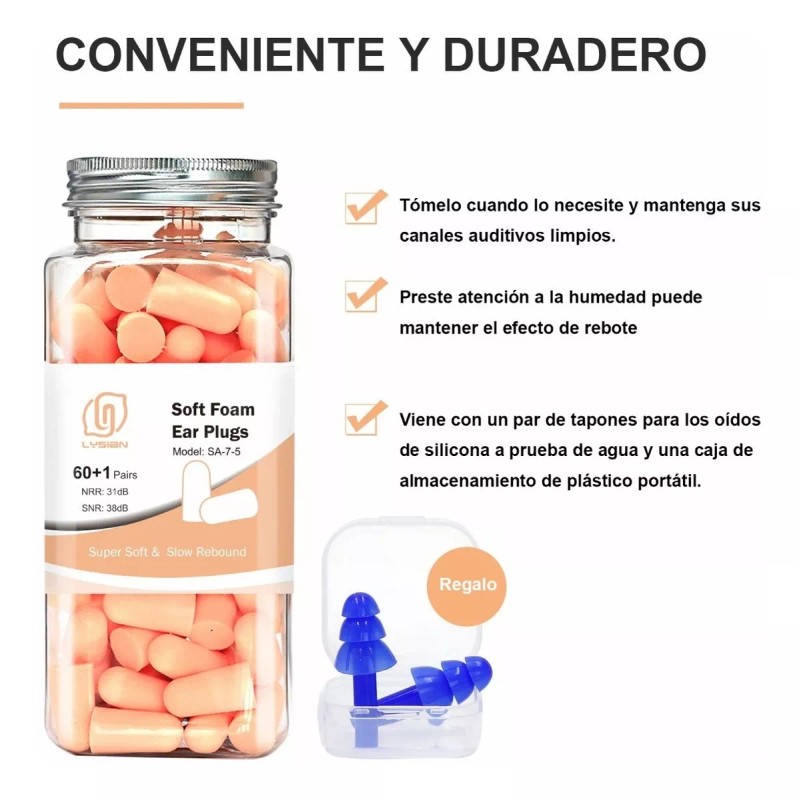 Monstyle Tapones Para Los Oídos Silicon Antiruido De Suaves Lavable