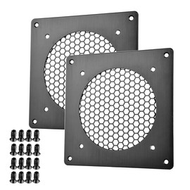 Euroharry Ventilation Grille 120 mm Fan Cover for PC, Computer, AV, Electronic Cabinets, Brushed Metal, Pack of 1 (2PK)