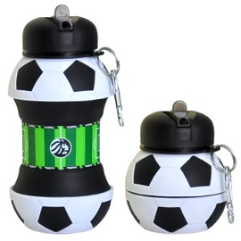 Lionstrike Kids Sports Water Bottle, Football Gifts for Boys and Girls - Collapsible Football Bottle (550ml)