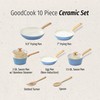 GoodCook 10-Piece Healthy Ceramic Titanium-Infused Cookware Set, Light Blue –