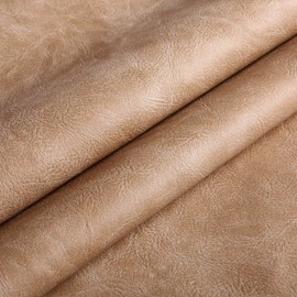 Premium Faux Leather Upholstery Fabric 1.2mm Thickness，Waterproof Upholstery Leather Distressed Bark Fabric(Nude,Pre-Cut 72"x54")