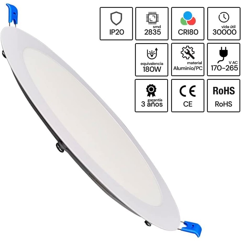 Round 2000LM Angulo 120 Leduni LED Downlight Round Panel 20