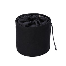 YONBEN Tall Purse Organizer Insert Womens Canvas Round Handbag Organizer Storage Handbag Purse Organizer Round Cosmetic Pouch Bag Bucket Makeup Bag (Black, L)