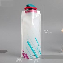 2 Pack 25oz Collapsible Water Bottles, 2 Colors Reusable Leakproof Water Bags for Drinking, Foldable Flat Water Bottles with Clasp for Outdoor Sports Camping Traveling Biking