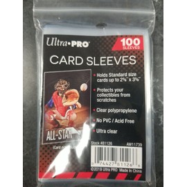 Ultra Pro Soft Card 100 Sleeves  NEW NIP 81126
