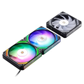 LTC CF-121D 120mm PC Case Fan, Daisy-Chain Connection, 5V 3Pin ARGB Lighting, 4 Pin PWM Case Fan, for Radiator/Computer Case Cooling, 120x120x25mm, 3 Pack, Black