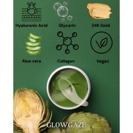 GlowGaze Gold-Infused Under Eye & Multi Area Mask - Reduces Puffiness and dark circles, Smoothens Fine Lines, Brightens Skin – Hydrating Collagen & Aloe Vera for Radiant Eyes and Face