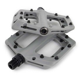 Eastern Nylon Linx Pedals 9/16 - Lightweight, High-Grip MTB & BMX Pedals with Removable Metal Pins, Chromoly Axle for BMX, MTB, Road & Kids Bikes - Grey
