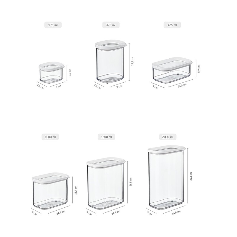 Mepal Modula Storage Container Set, 425 ml, Plastic Container with